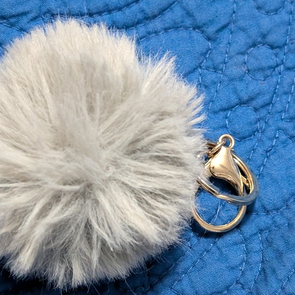 New Gray Fluffy Keychain Accessory - Picture 2 of 5